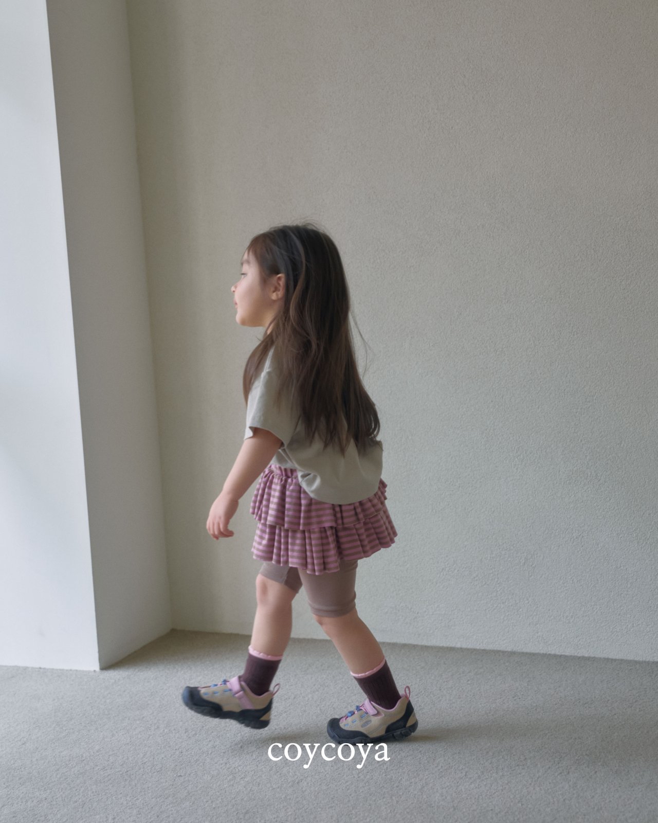 🌸預訂 韓國直送🌸🇰🇷COYCOYA兩色條紋層疊裙擺打底褲