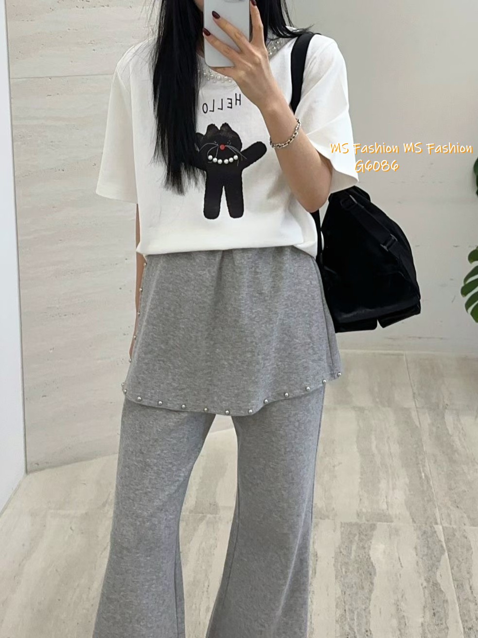 G6086 韓國🇰🇷可愛黑貓top