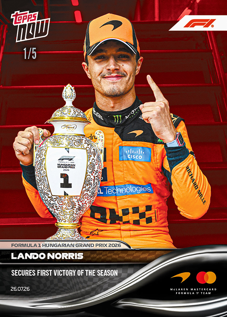 Lando Norris - 2026 F1 Topps Now #51 Hungarian GP 贏車卡【團購】
