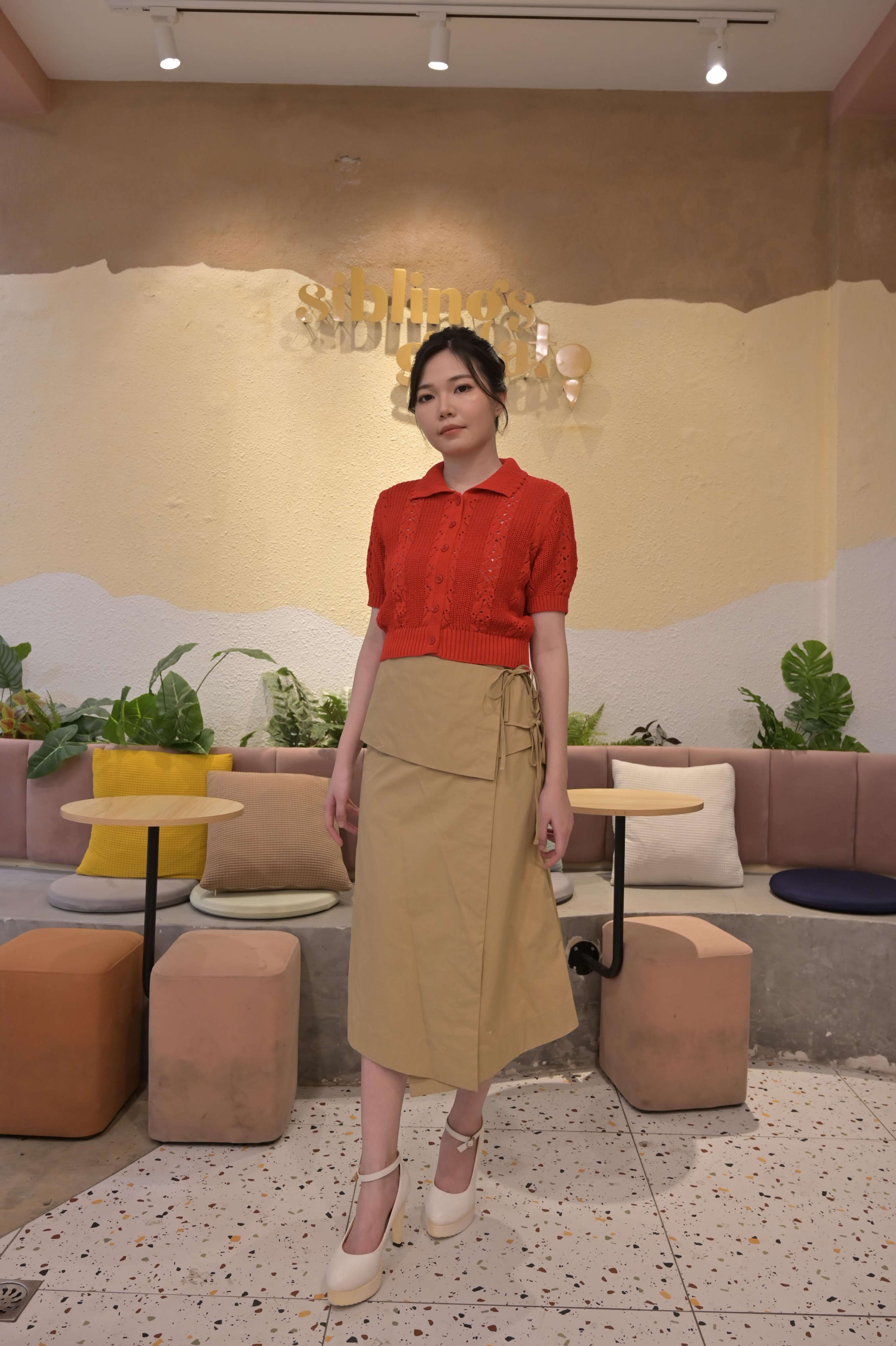 Asymmetric Wrap Skirt with Side Tie Detailing‖ 不对称绑带设计感半裙 KR031521152