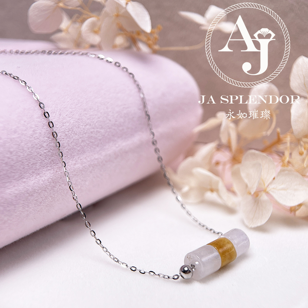 D-04D 天然翡翠A玉 平安招財幸運純銀項鏈