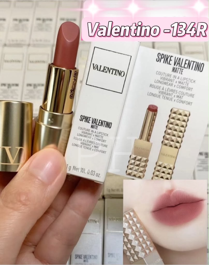 🌸VALENTINO SPIKE VALENTINO 高訂持色霧感唇膏 - 134R  (1g)