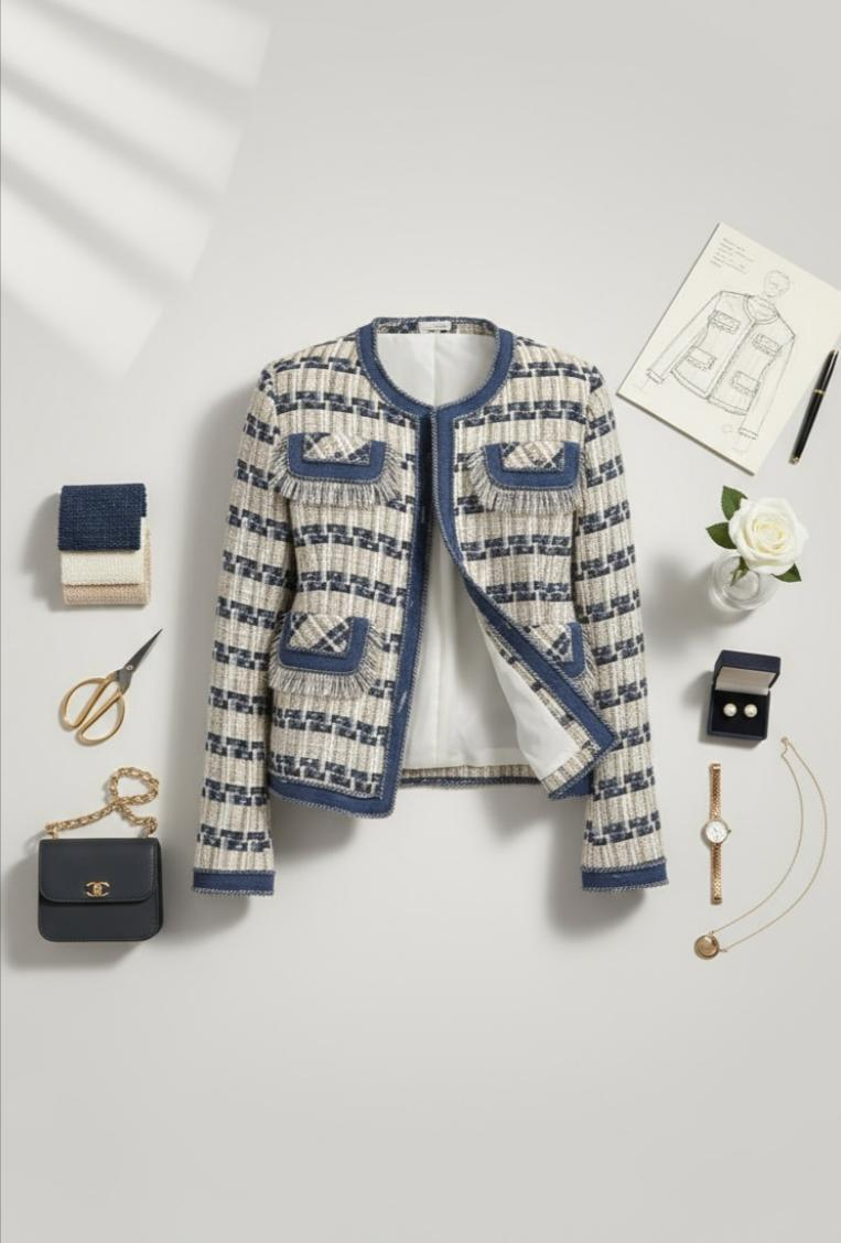 Chic Tweed Jacket with Contrast Trim