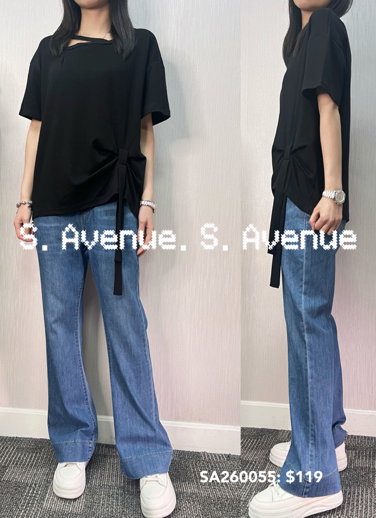 SA260055: 短袖領有帶腳打撍tee