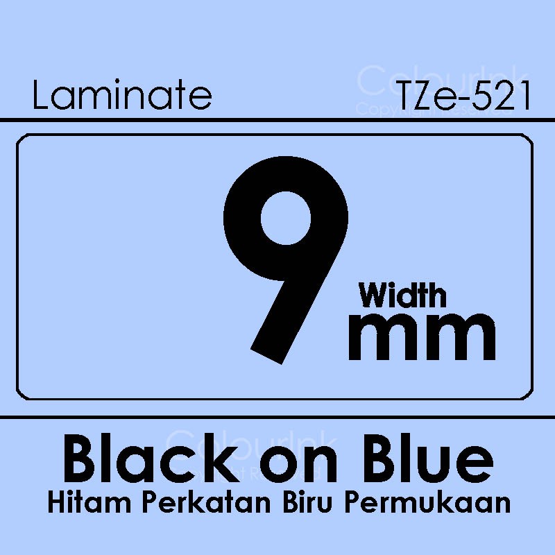 9mm Tze-121 221 621 compatible label tape Label PrinterPT-H110 D210 D450 D600 P700 P750W E110VP E300VP Tape Sticker