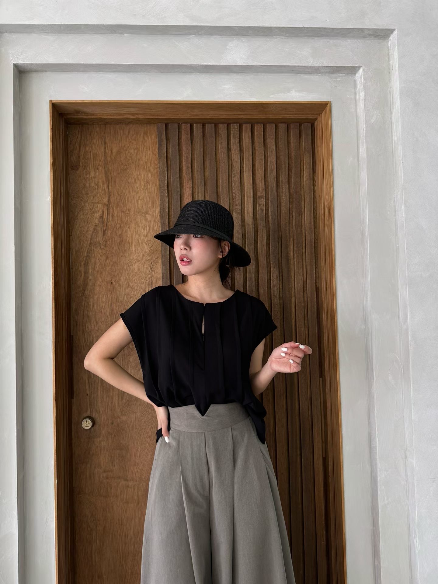 MG23_05 蝙蝠拉鍊TOP (3色)