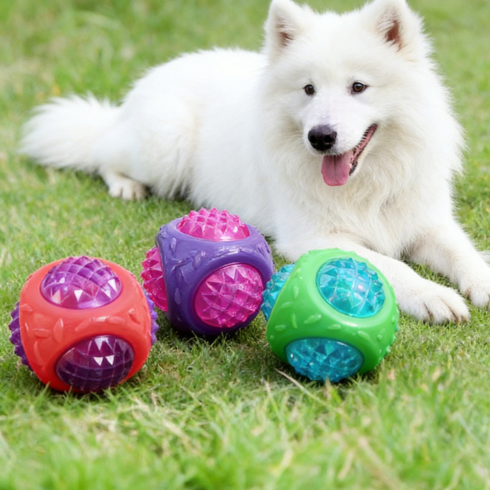 耐咬磨牙發光鑽石寵物玩具 紅色 UB0256