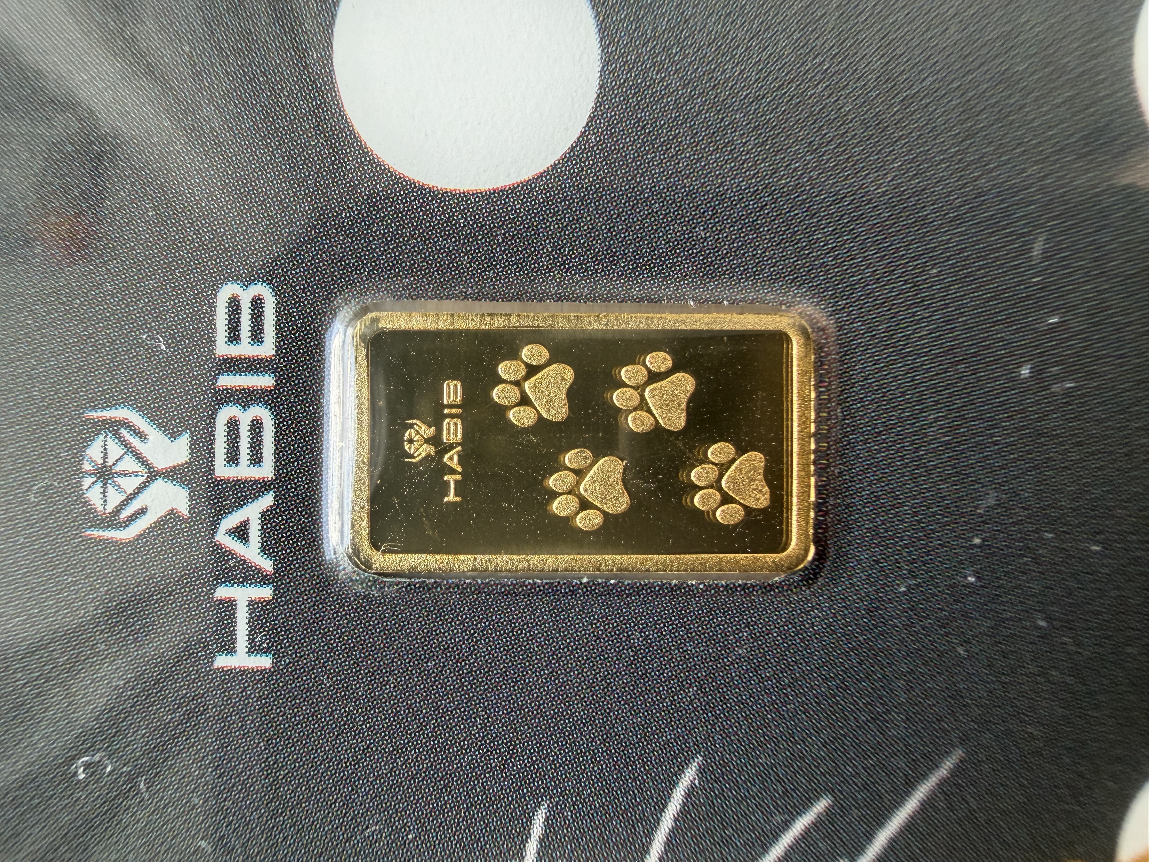 (SN531248) HABIB British Shorthair Cat 1g 🇲🇾 Fine Gold Bar Emas 999.9 猫足印金