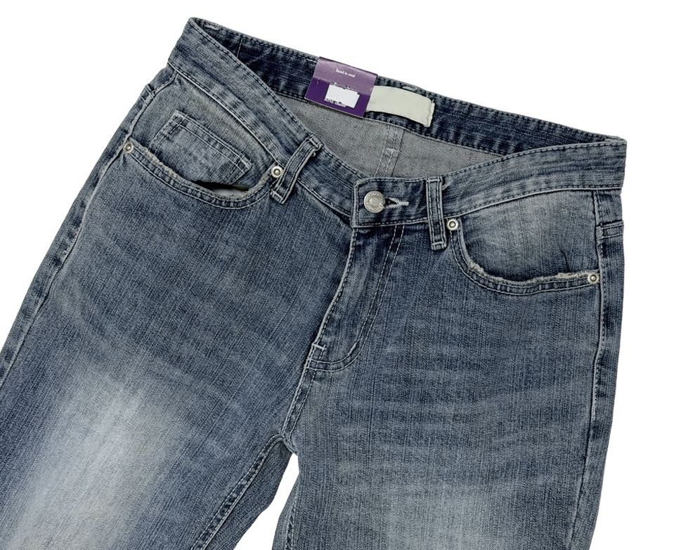 Low-Rise Distressed Bootcut Denim