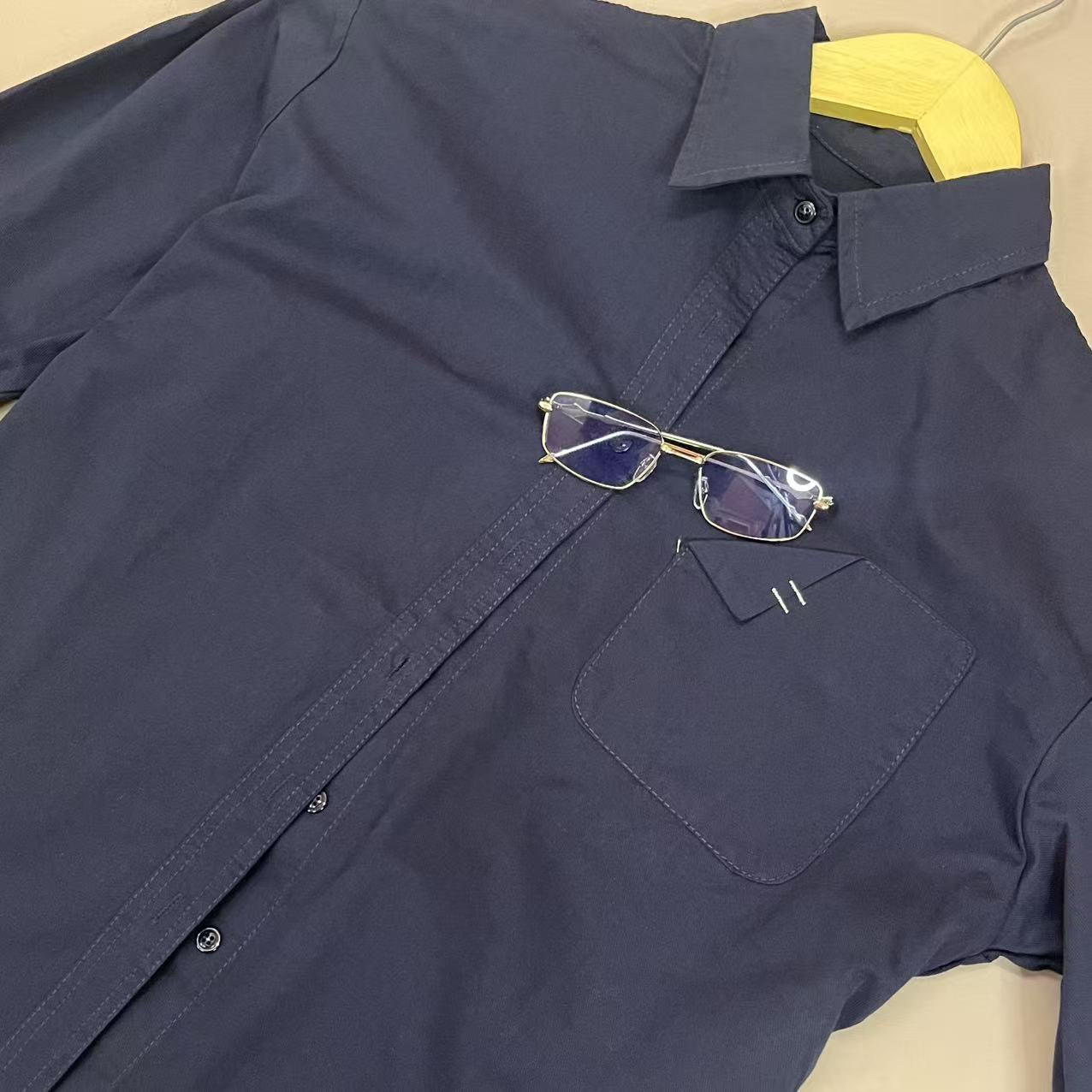 CC2005#007-1 [Solid Pocket Shirt] Minimal Aesthetic