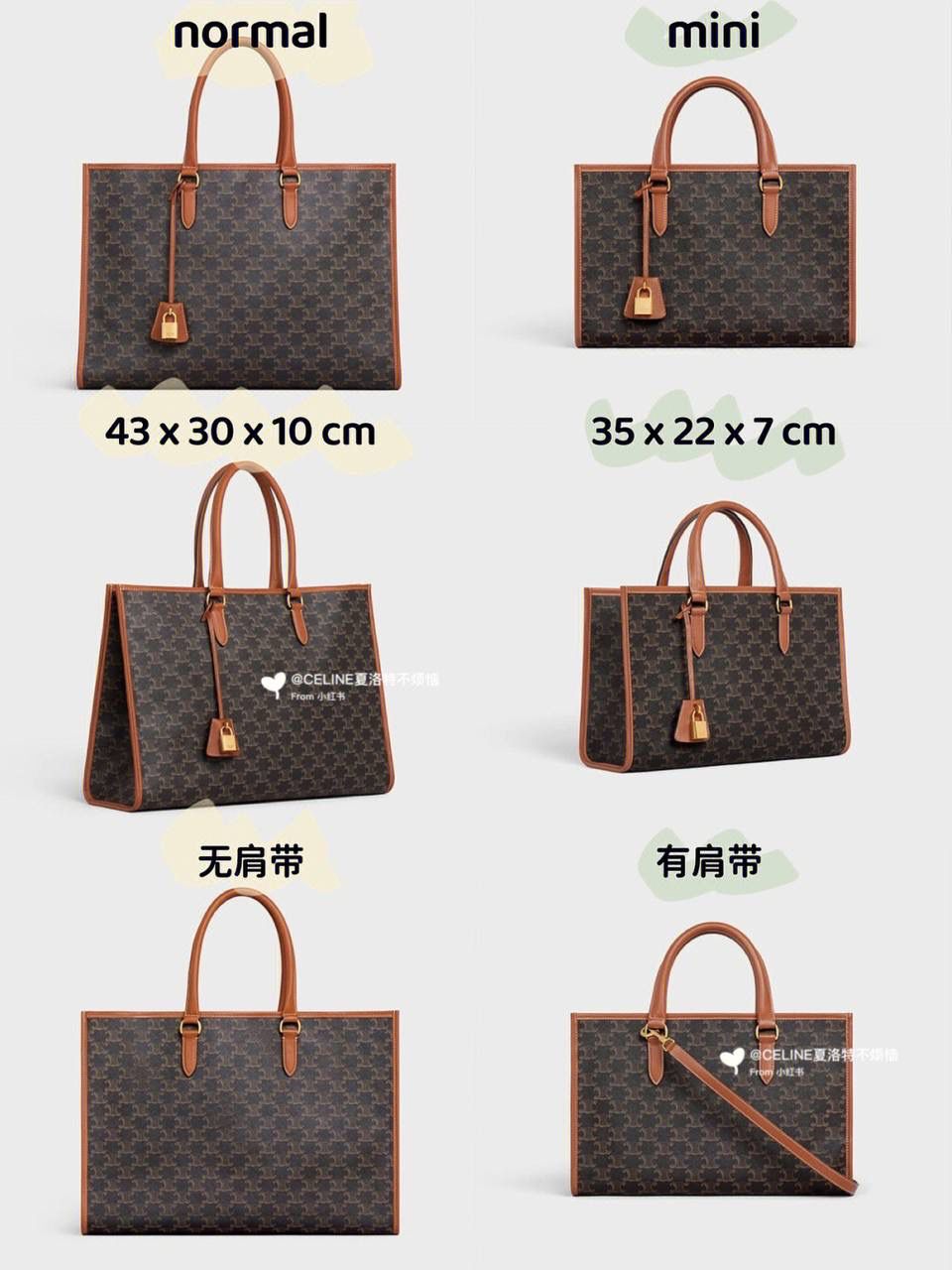 𝑪𝒆𝒍𝒊𝒏𝒆托特出𝒎𝒊𝒏𝒊 𝒔𝒊𝒛𝒆啦！觉得正常尺寸太大的小仙女，现在福利来啦～涂层帆布材质耐水耐磨，经典百搭，容量很大，可以装ipad/A4文件，性价比超高，关键还配肩带可以斜挎～实现解放双手自由🤩