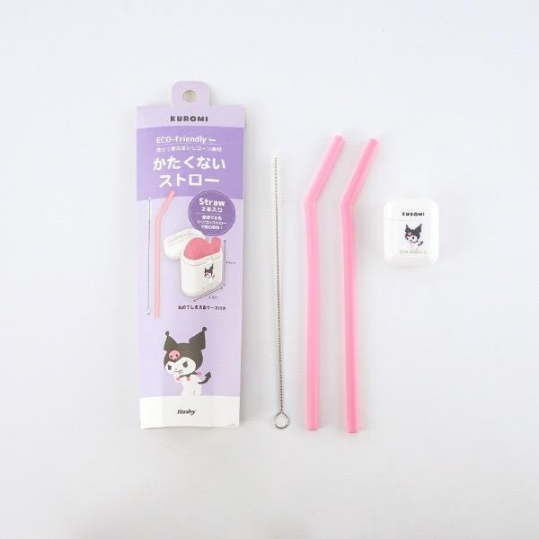 日本直送 🇯🇵 - 可重複折疊矽膠環保吸管2支入 (附收納盒)