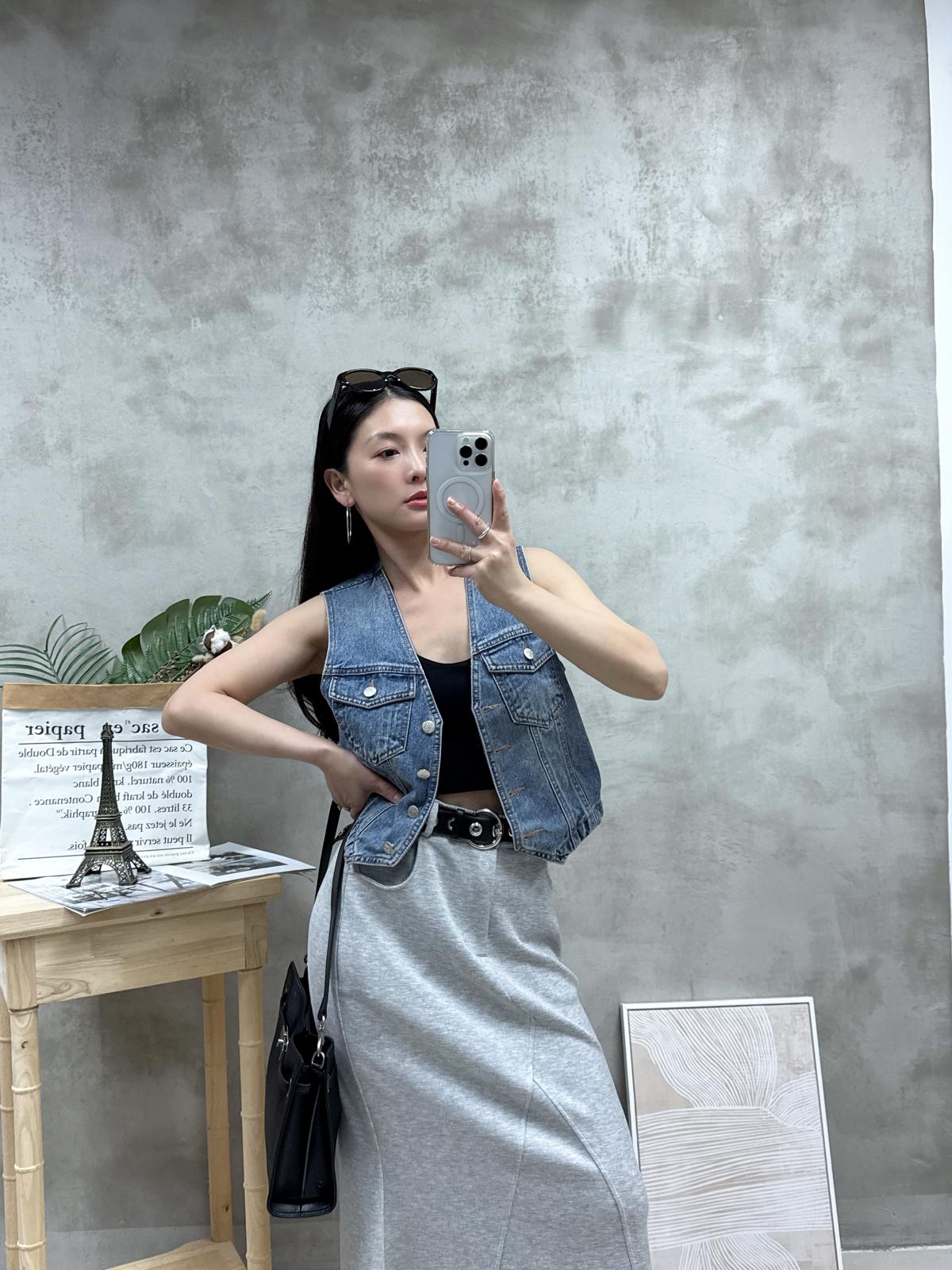 V領牛仔背心馬甲