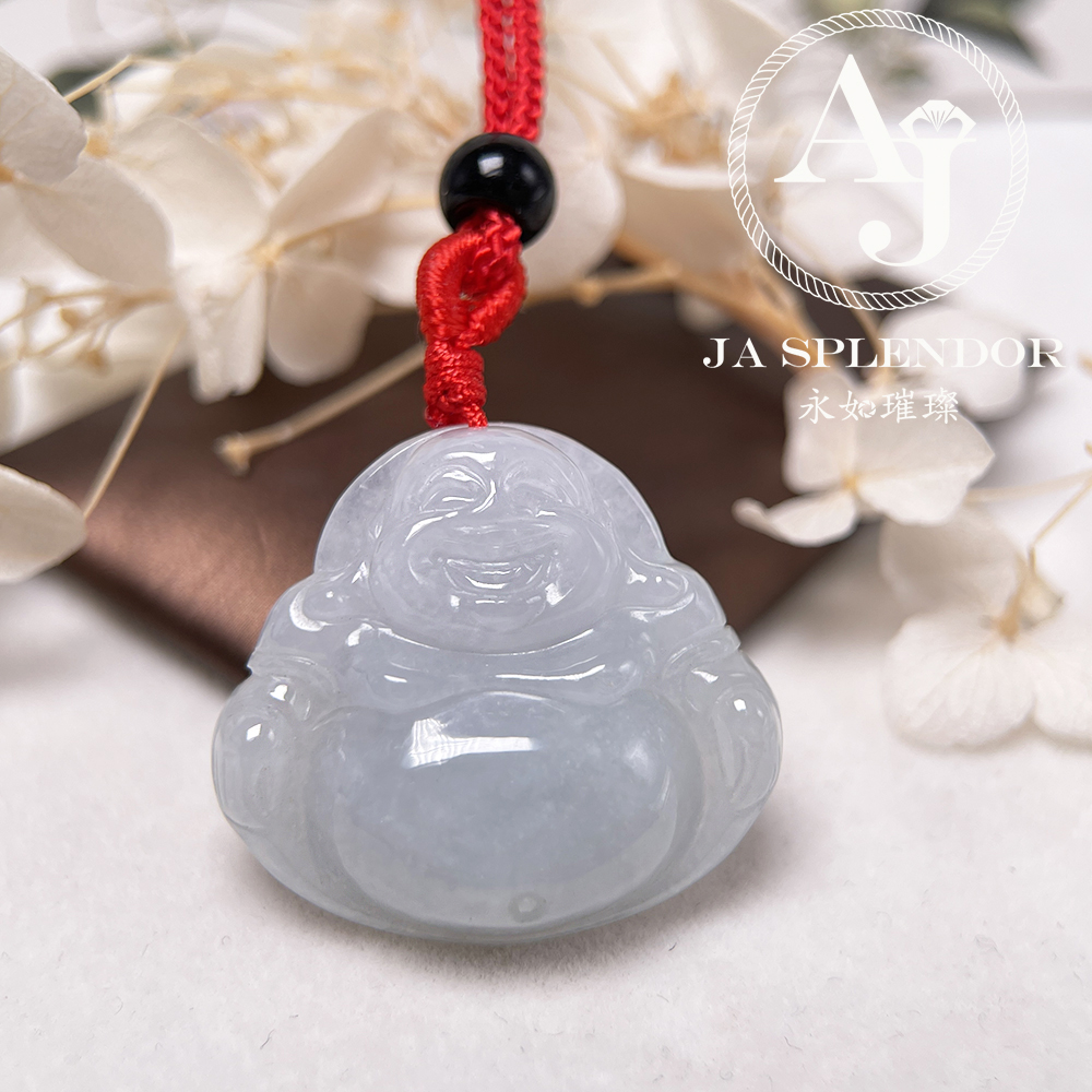 JN-1068 天然翡翠A玉 冰糯笑口常開大佛公吊墜