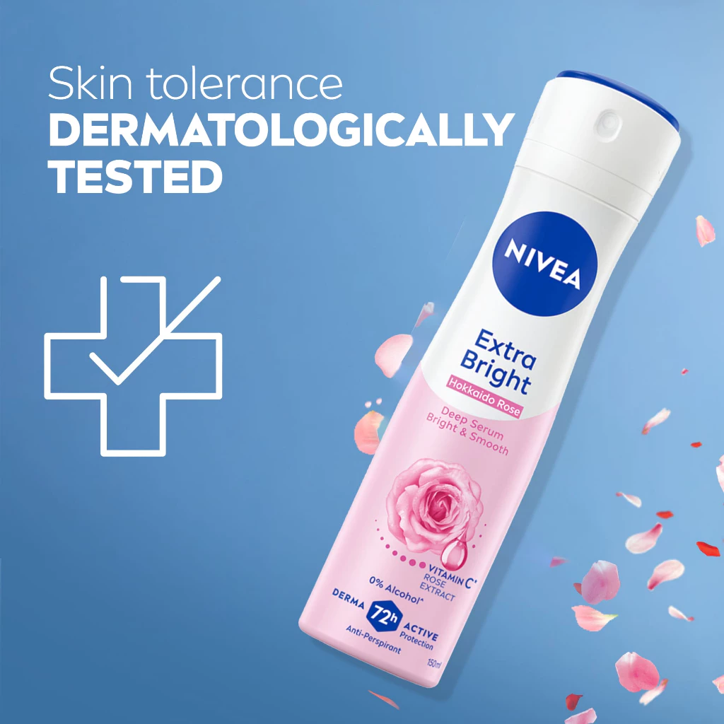 Nivea Women Deodorant Spray 150ml - Extra Bright Hokkaido Rose