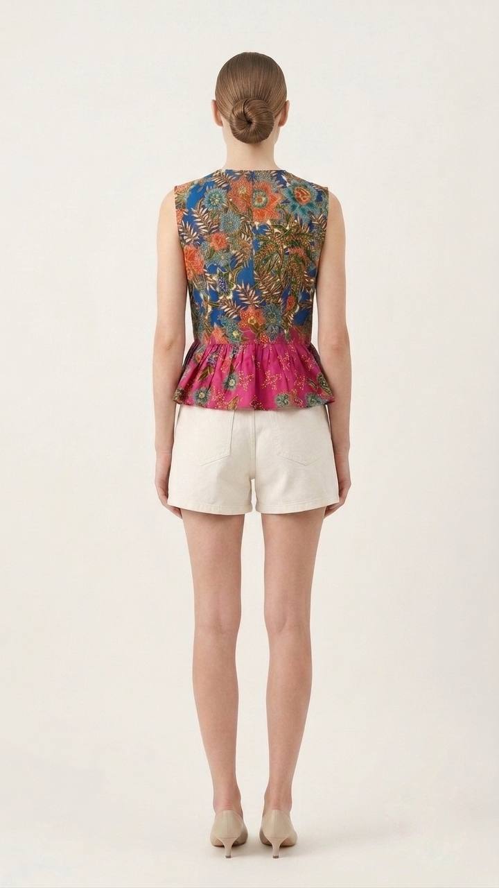 T2768 - Mekar Delima Peplum Batik Top 