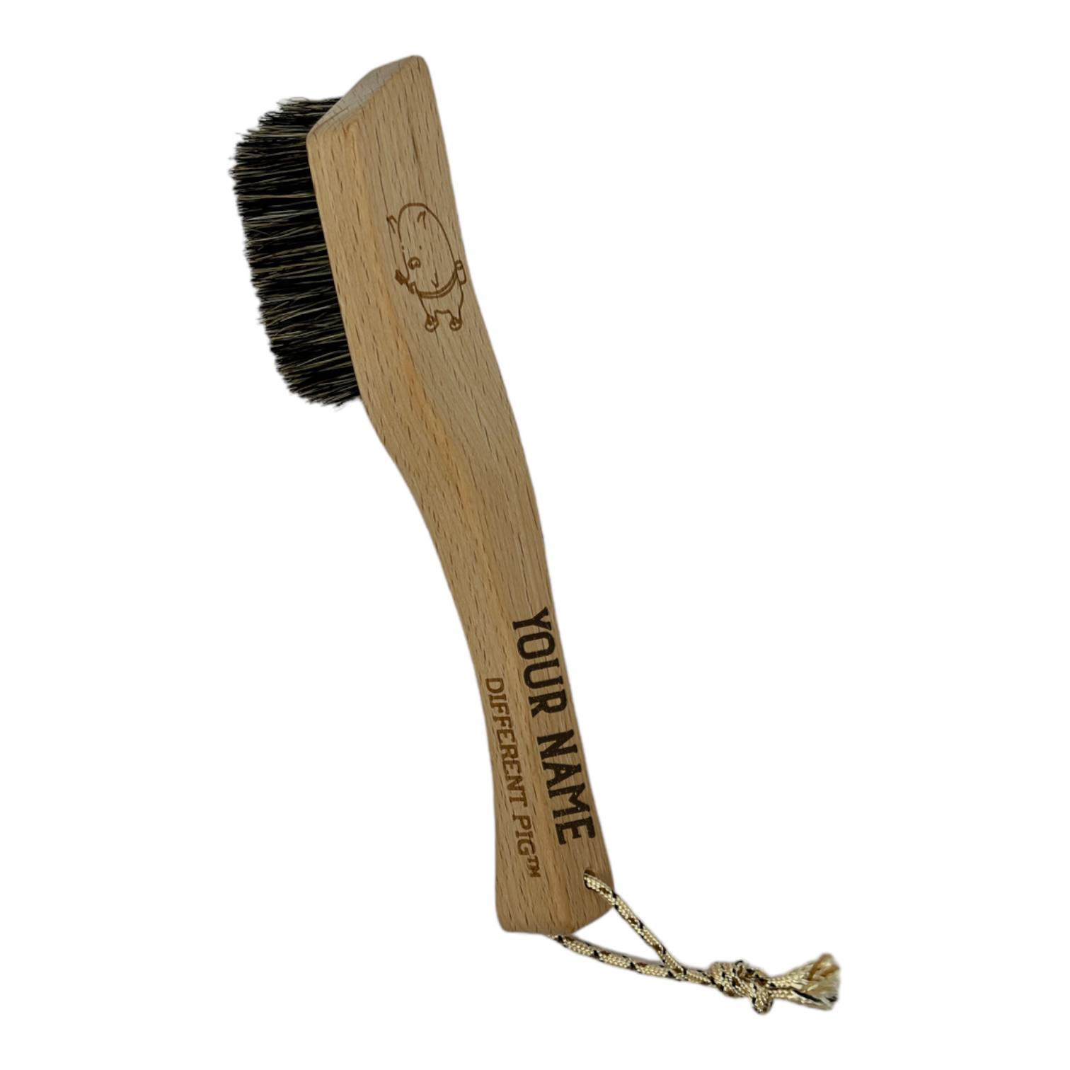 【來字刻名】𝗗𝗜𝗙𝗙𝗘𝗥𝗘𝗡𝗧 𝗣𝗜𝗚™ OG brush with name carving 刻名大豬掃連掛繩
