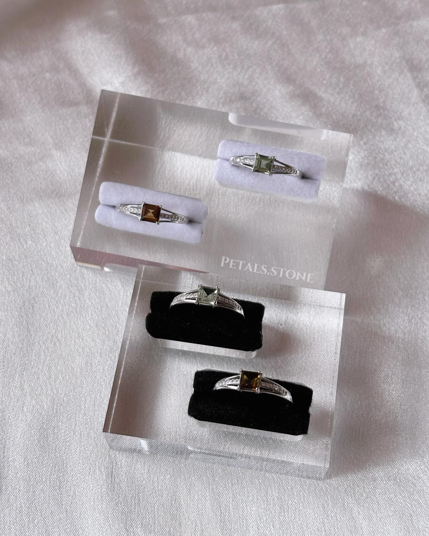 ♦︎Layered Tourmaline square-cut rings◼︎