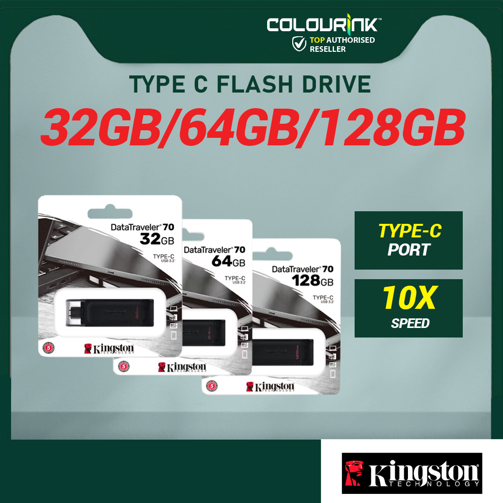 Kingston DataTraveler 70 DT70 USB-C Flash Drive 128GB 64GB 32GB USB 3.1 Type C Pendrive