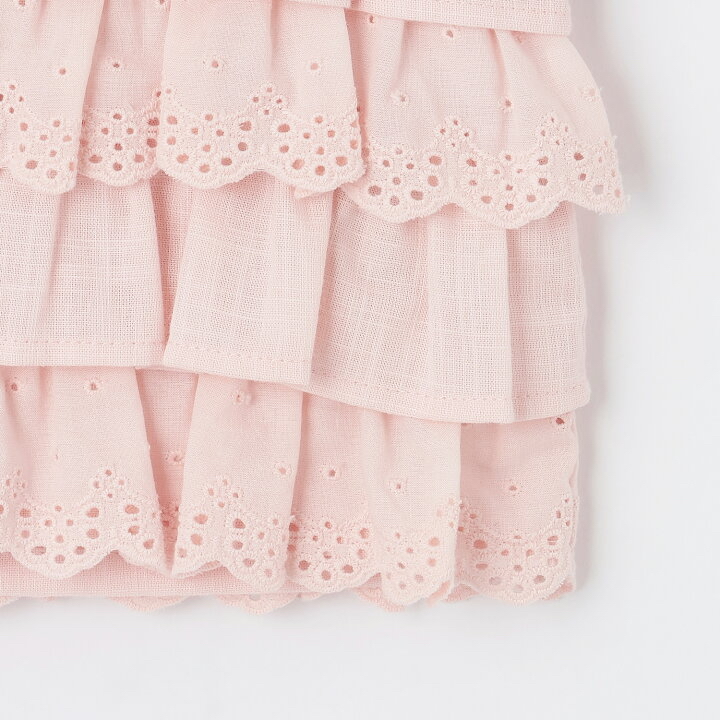 🇯🇵預訂 日本直送🇯🇵 Petit Main 兩色蕾絲層疊荷葉邊短袖上衣