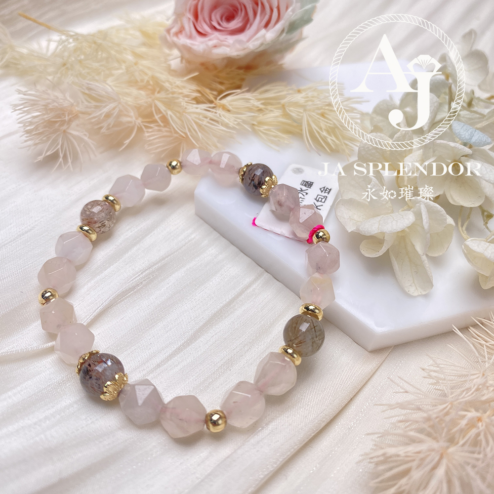 CY-01 黑金超七紫羅蘭玉14K包金手鏈