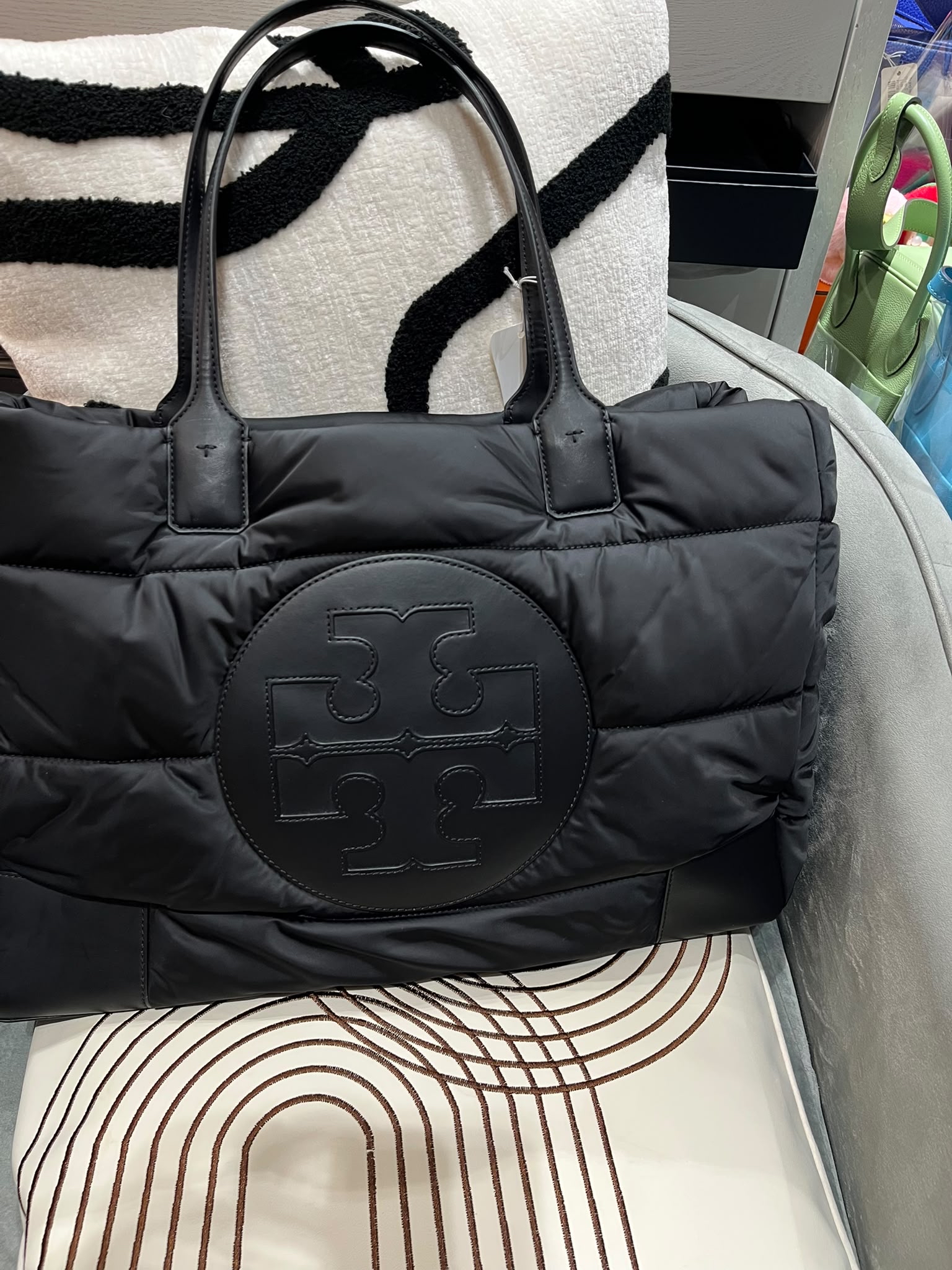 Tory Burch ella puffer tote bag  100%Authentic ,95%New✅Dust bag 