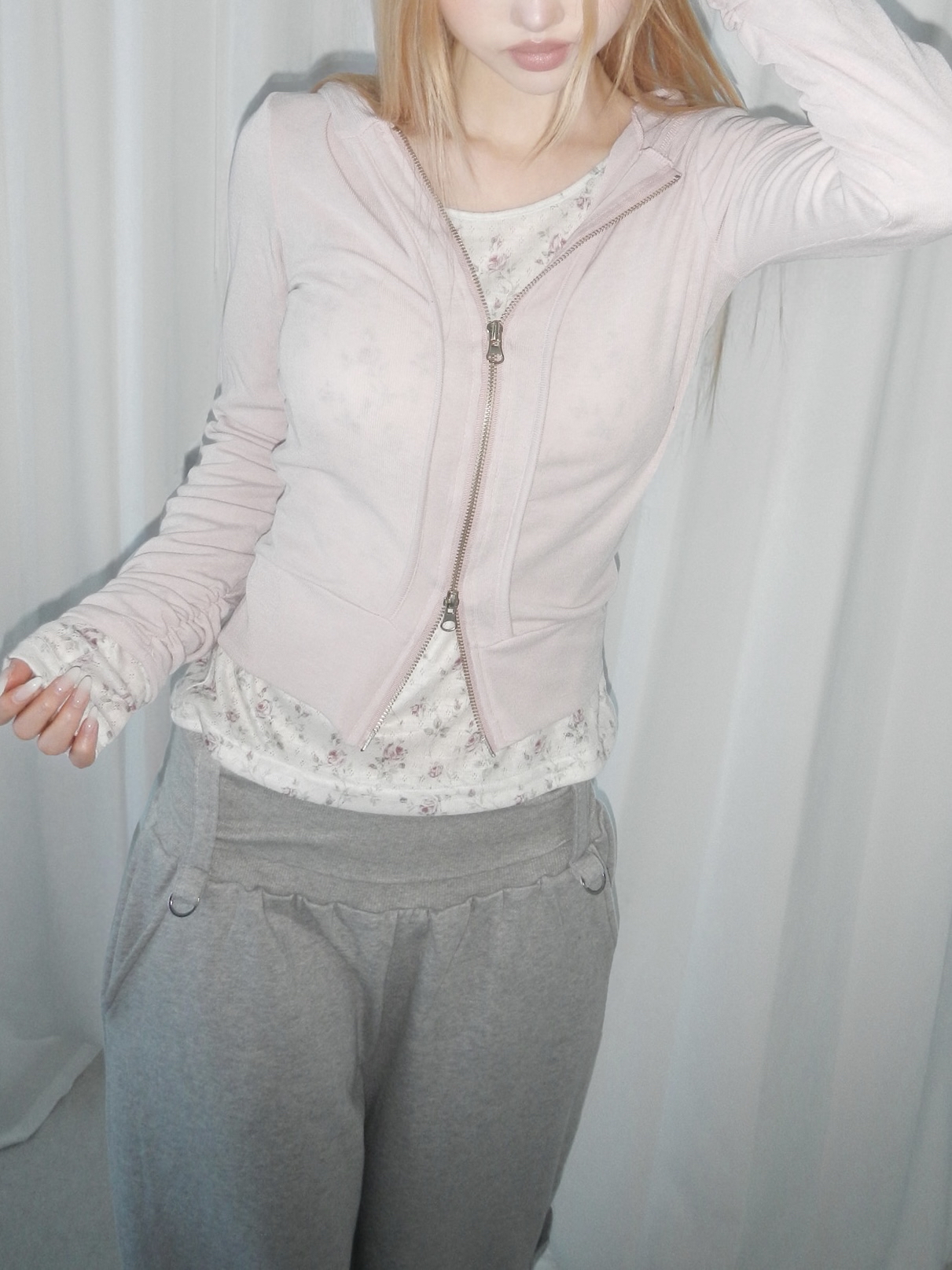 2-Way Zip Cropped Hoodie