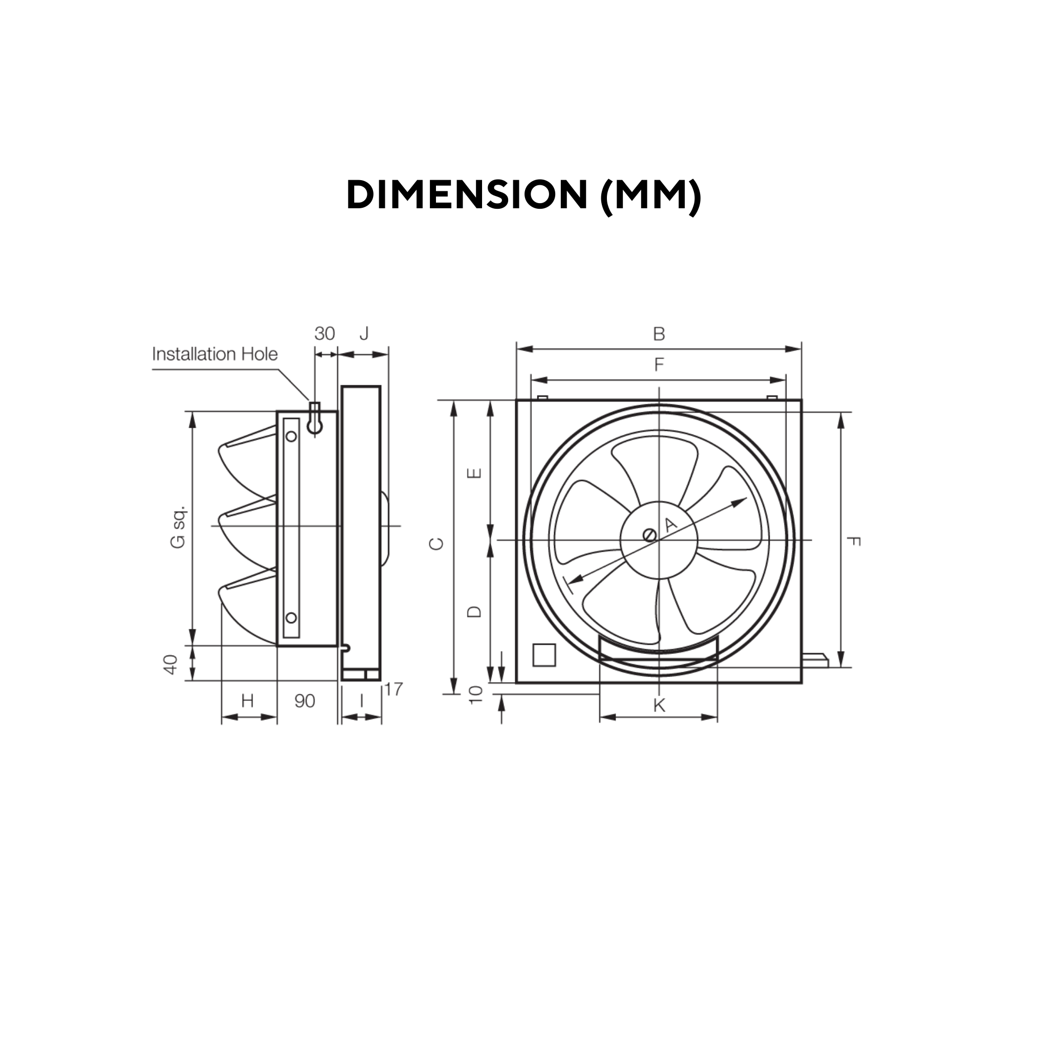 KDK 8" Wall Ventilating Fan 20AQM8