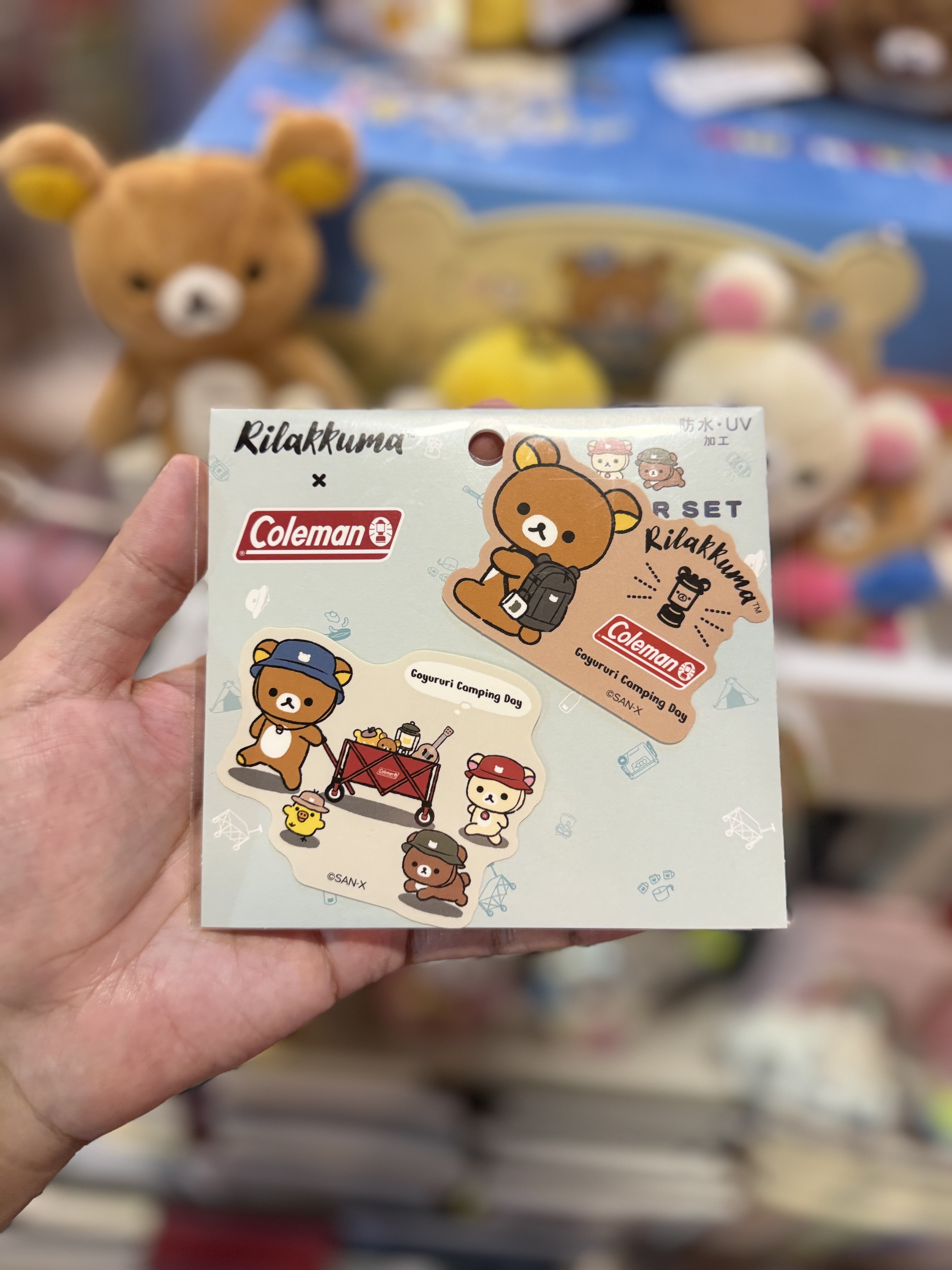 《現貨》全新日本專店限定 rilakkuma  x Coleman防水防Uv 貼紙Set