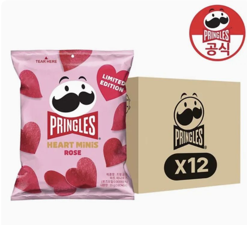 韓國限定｜Pringles品客  玫瑰香草 心形薯片 2包/套｜Heart Mini Rose