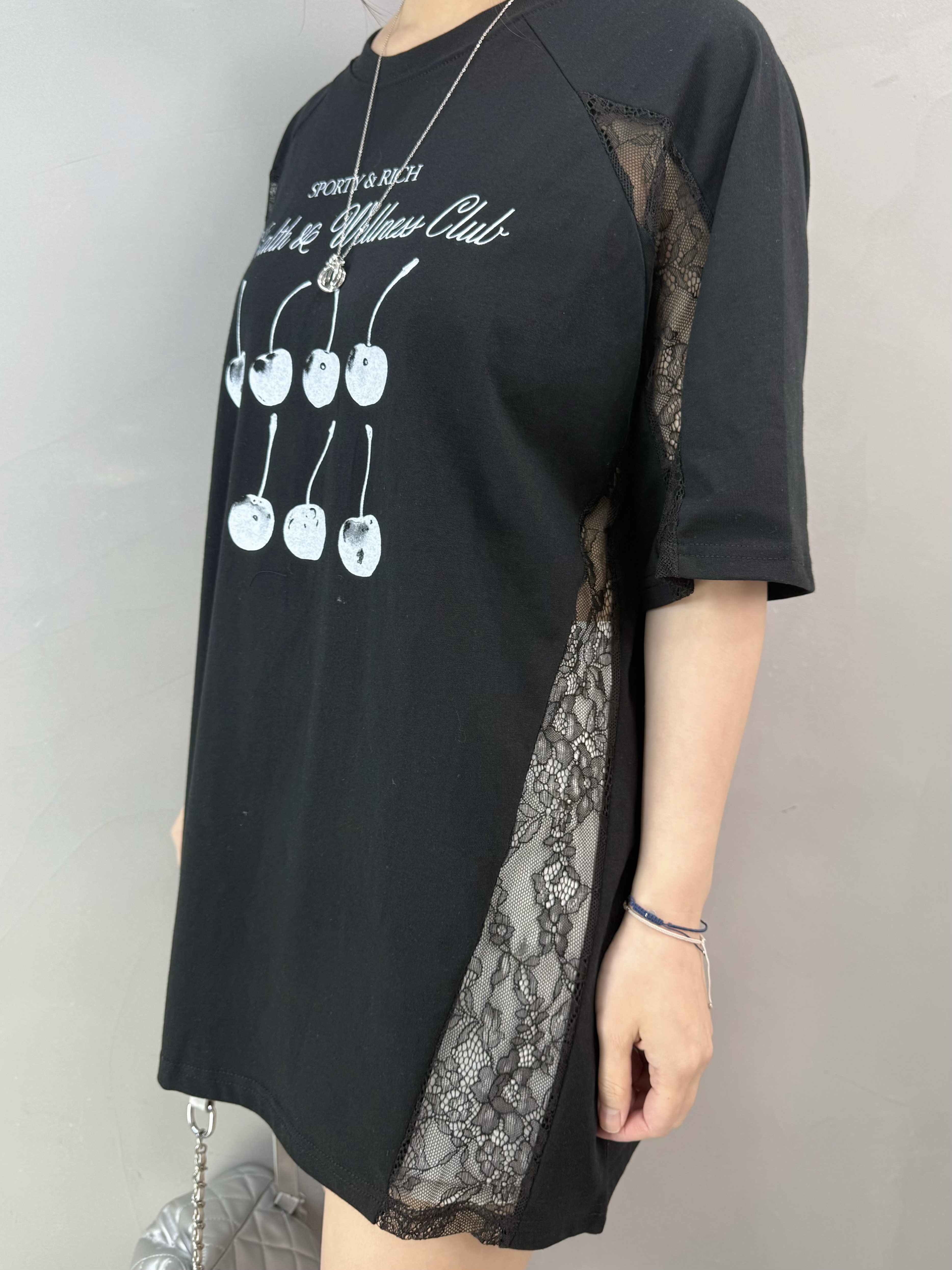 Y76 Lace 車厘子Tee