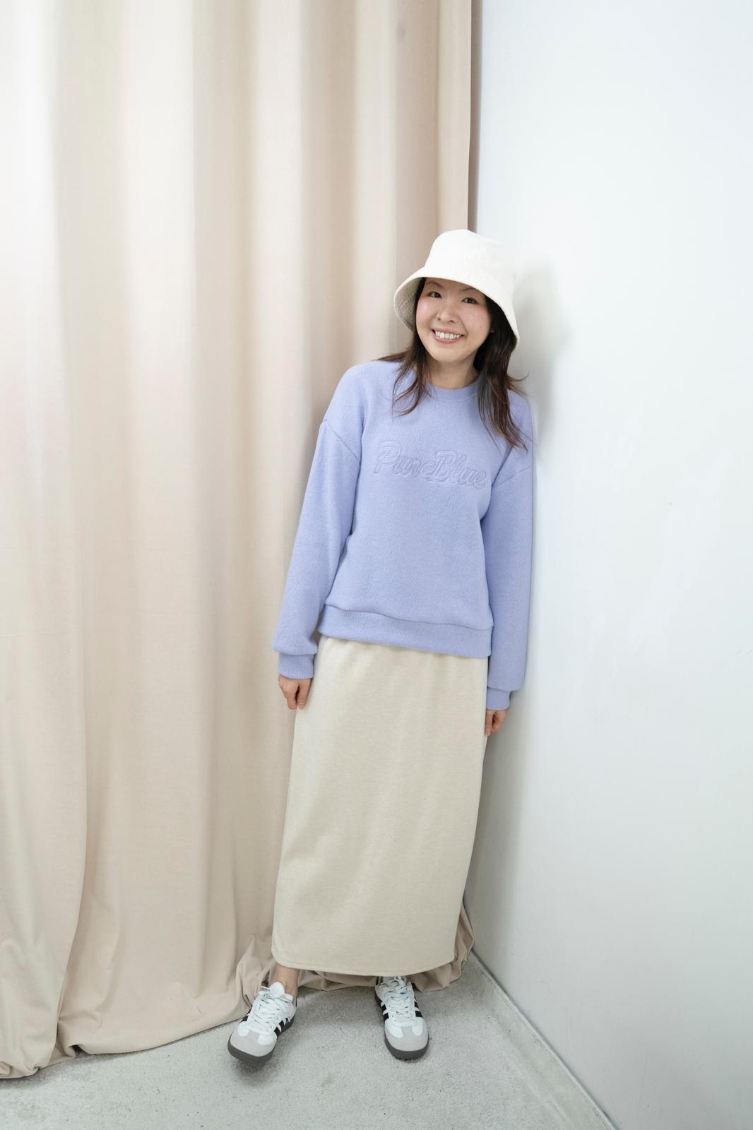 温暖感暗直紋全橡筋腰半身裙（4色）