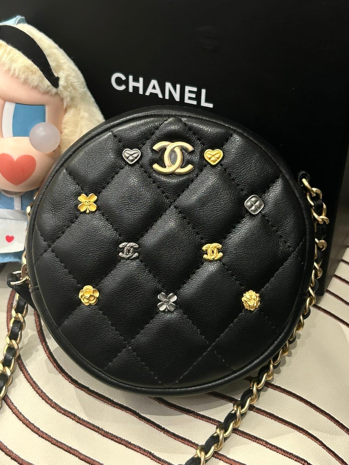 Chanel round chain bag A81620 ,100%Authentic,98%new ✅card✅dust bag ✅Box