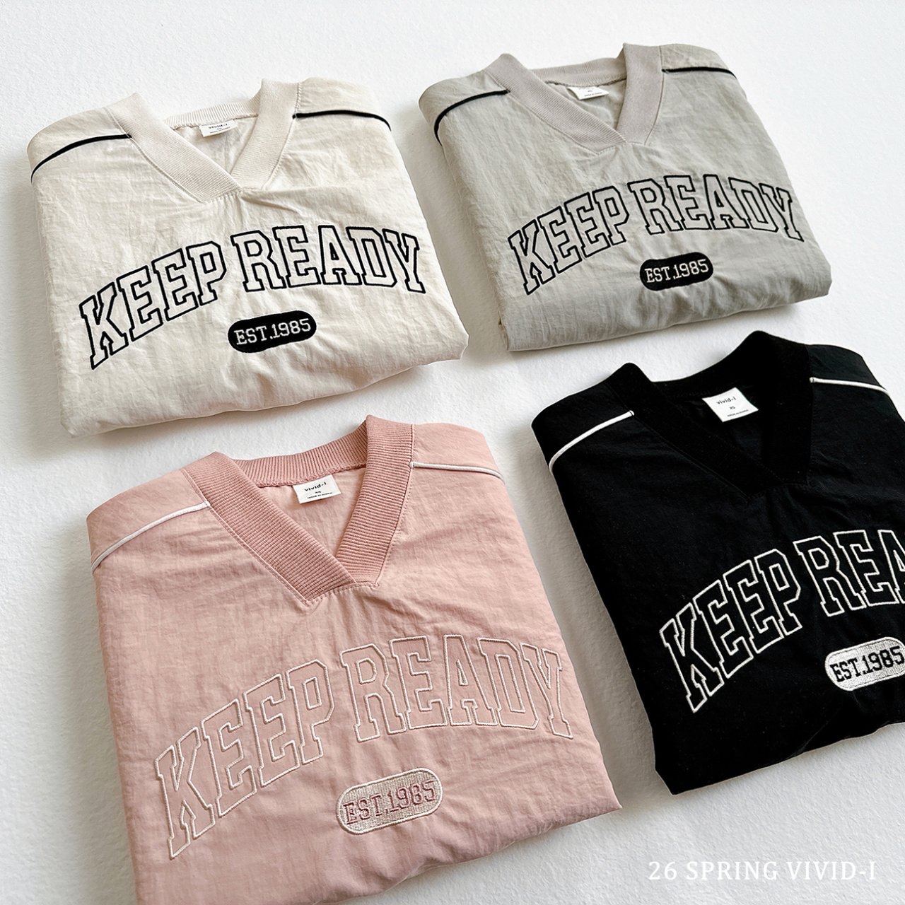 🌸預訂 韓國直送🌸🇰🇷VIVIDI四色棒球風刺繡防風寬鬆上衣