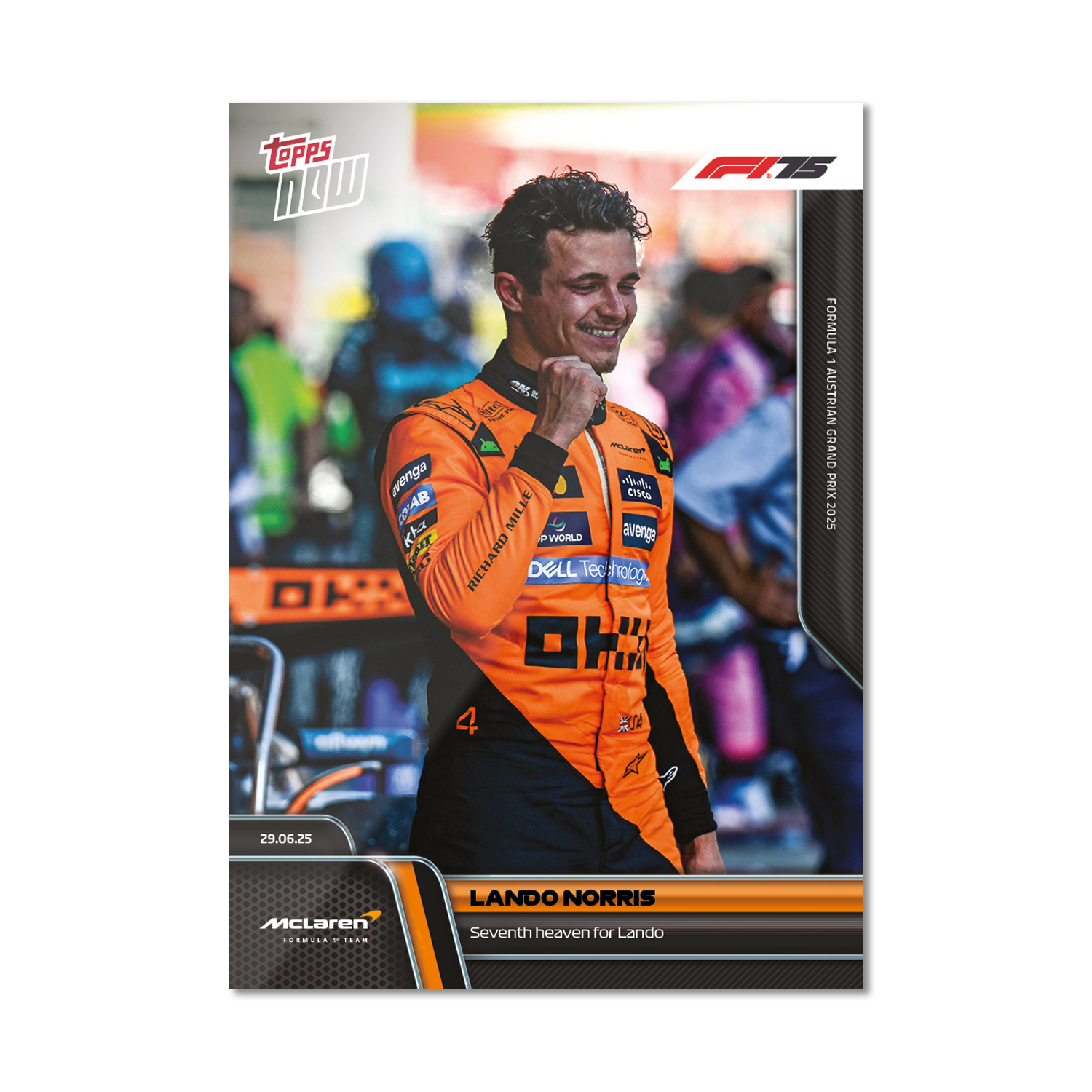 Lando Norris - 2025 F1 Topps NOW® #47 Austrian GP 贏車卡｜PR 2,228