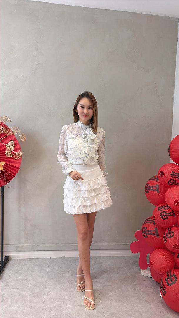 CB2688 TIE RIBBON CHIFFON BLOUSE