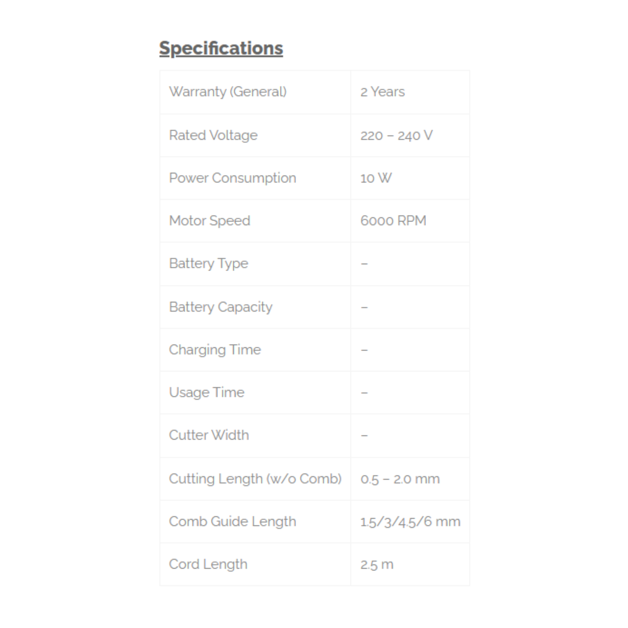 Phison Corded Hair Clipper PHC-5812