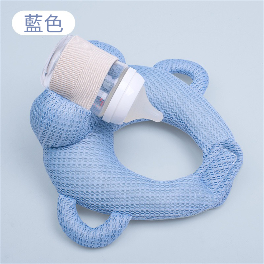 寶寶自動餵奶枕 懶人哺乳枕頭 防吐奶枕頭 嬰兒食奶固定支架 粉色 [平行進口] HK2731