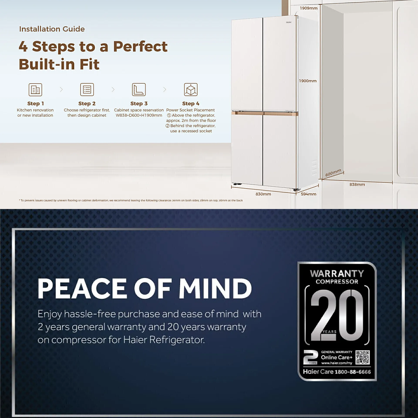 Haier 608L Multi-Door Inverter Glass Fridge (HRF-IM608FG)