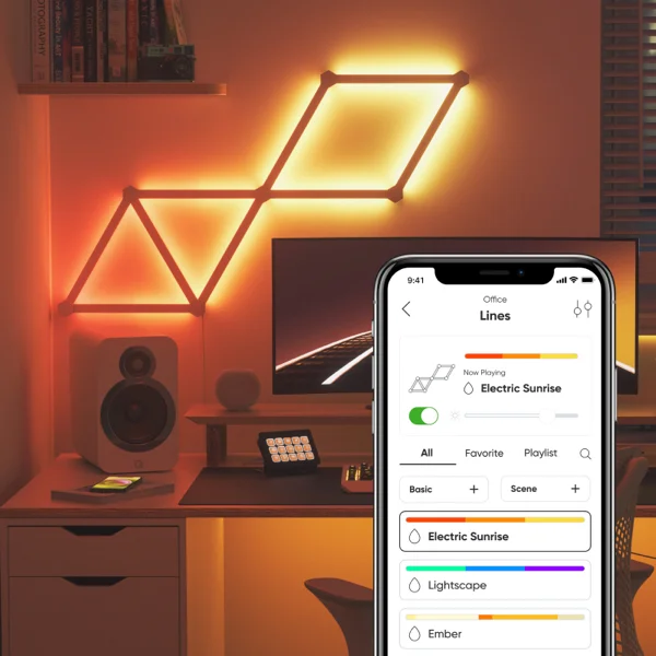 [原裝香港行貨丨2年保養] Nanoleaf Lines 60 度 智能燈條入門套件 - 9支裝 Lines 60 Degrees Starter Kit- 9 Panels NL59-K-0002LW-9PK-UK