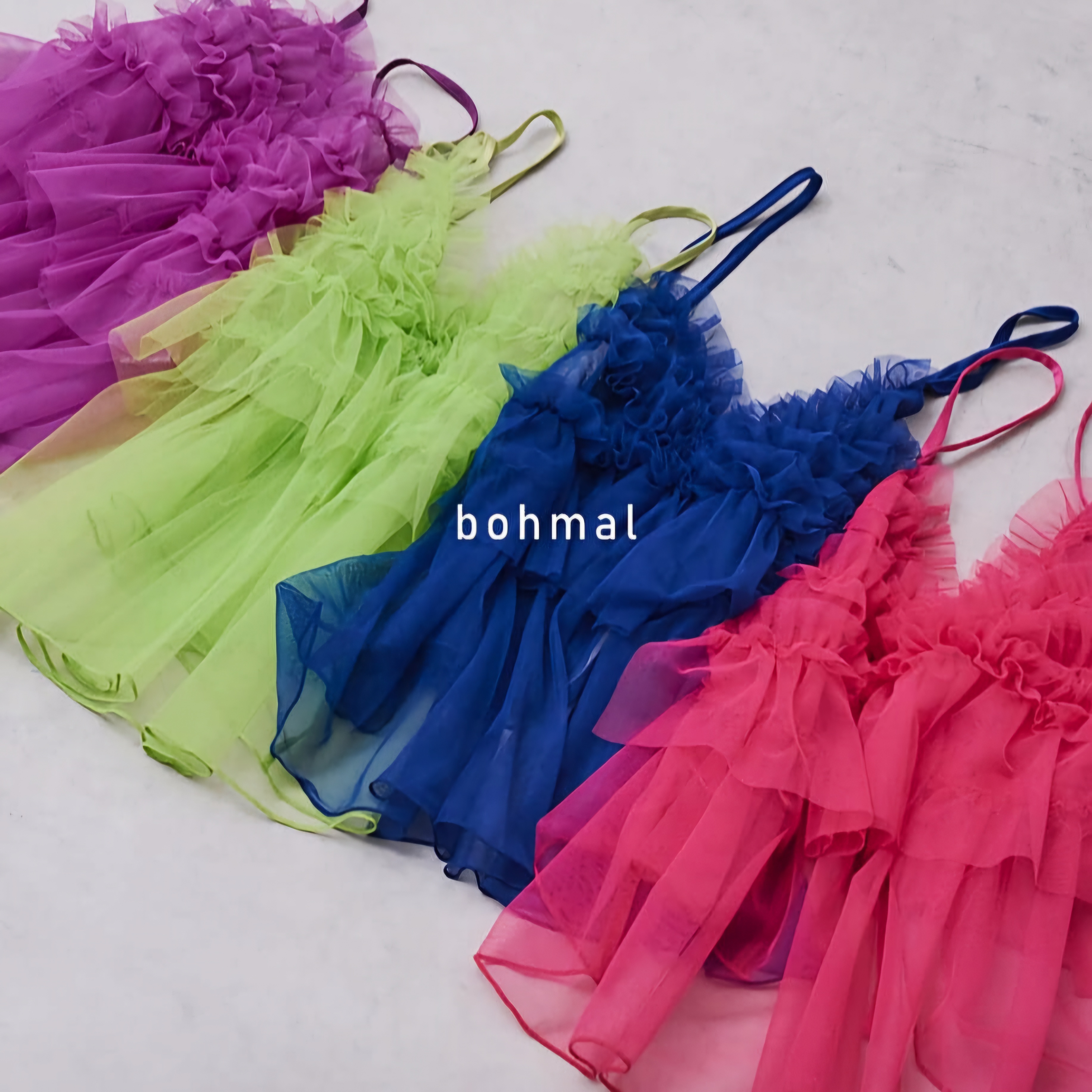 【✨️日本🇯🇵 pre-order 日系bohmal薄紗吊帶背心✨️】 【共4色 | Free Size | 黃色/紫色/藍色/粉紅】