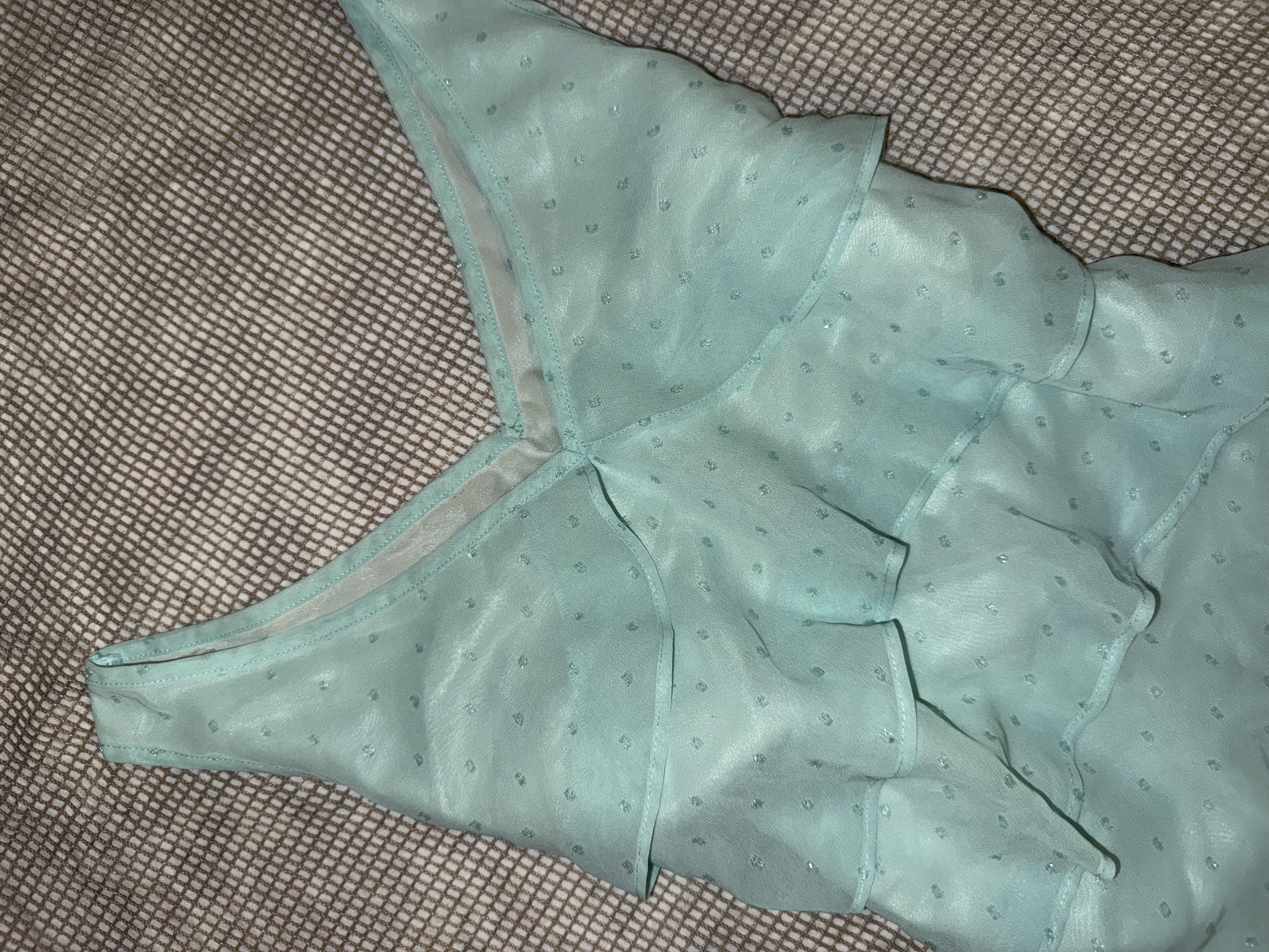 Water Blue Ruffle Layered Vest