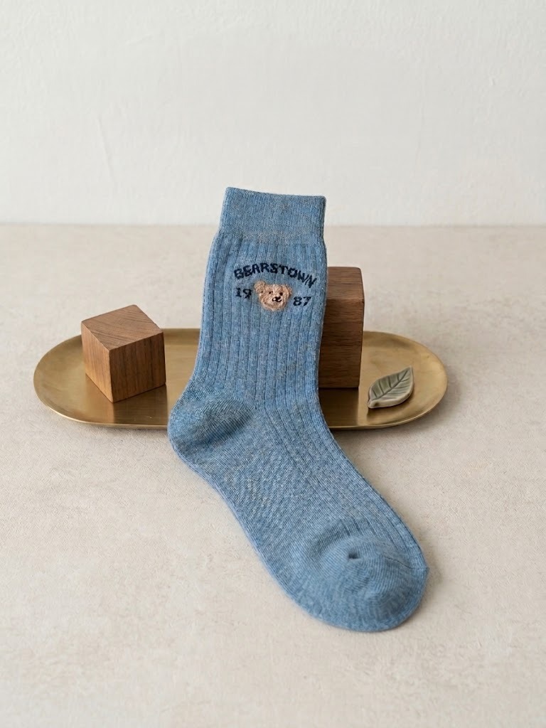 Korean Bearstown Men's Mid Crew Socks