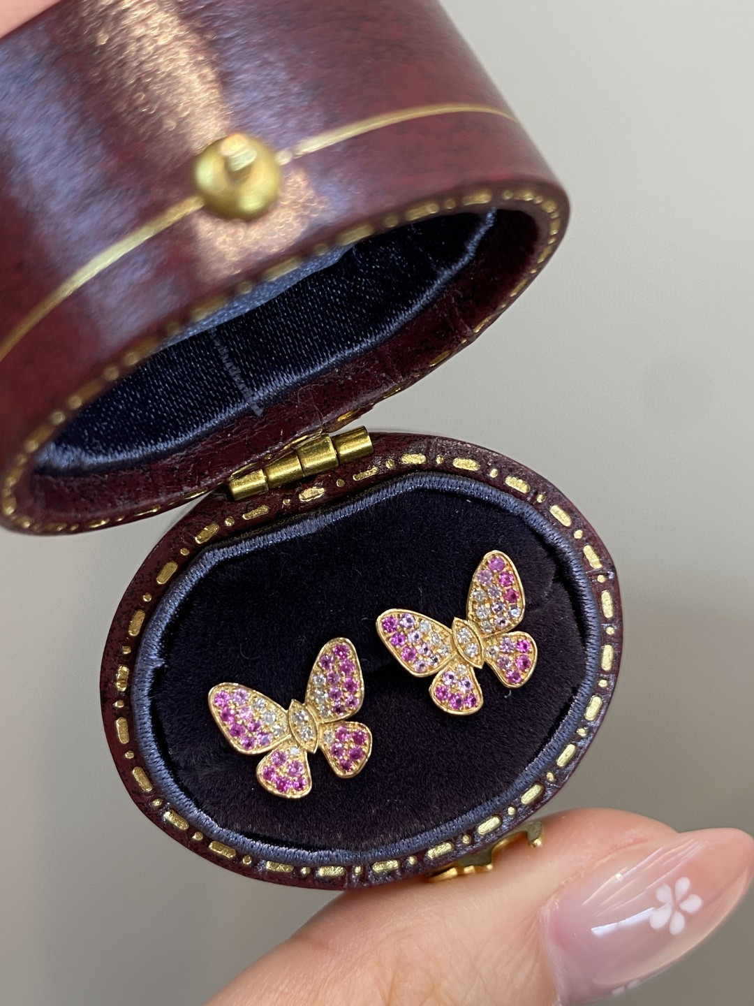 18K Pink Sapphire Earrings 