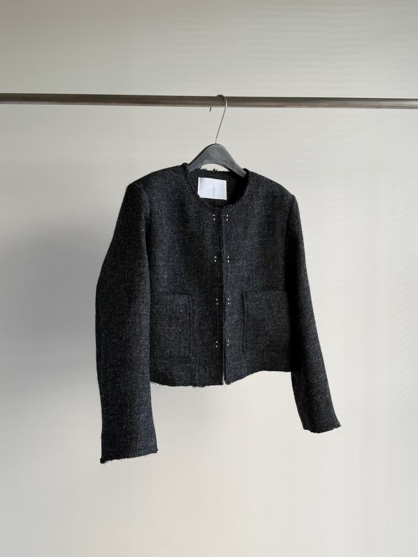 The Noir Tweed Cropped Jacket #jk31