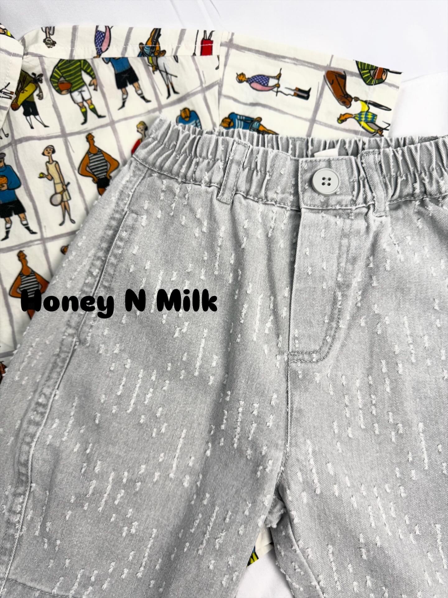 TOTOLO Washed Short Jeans Teardrops