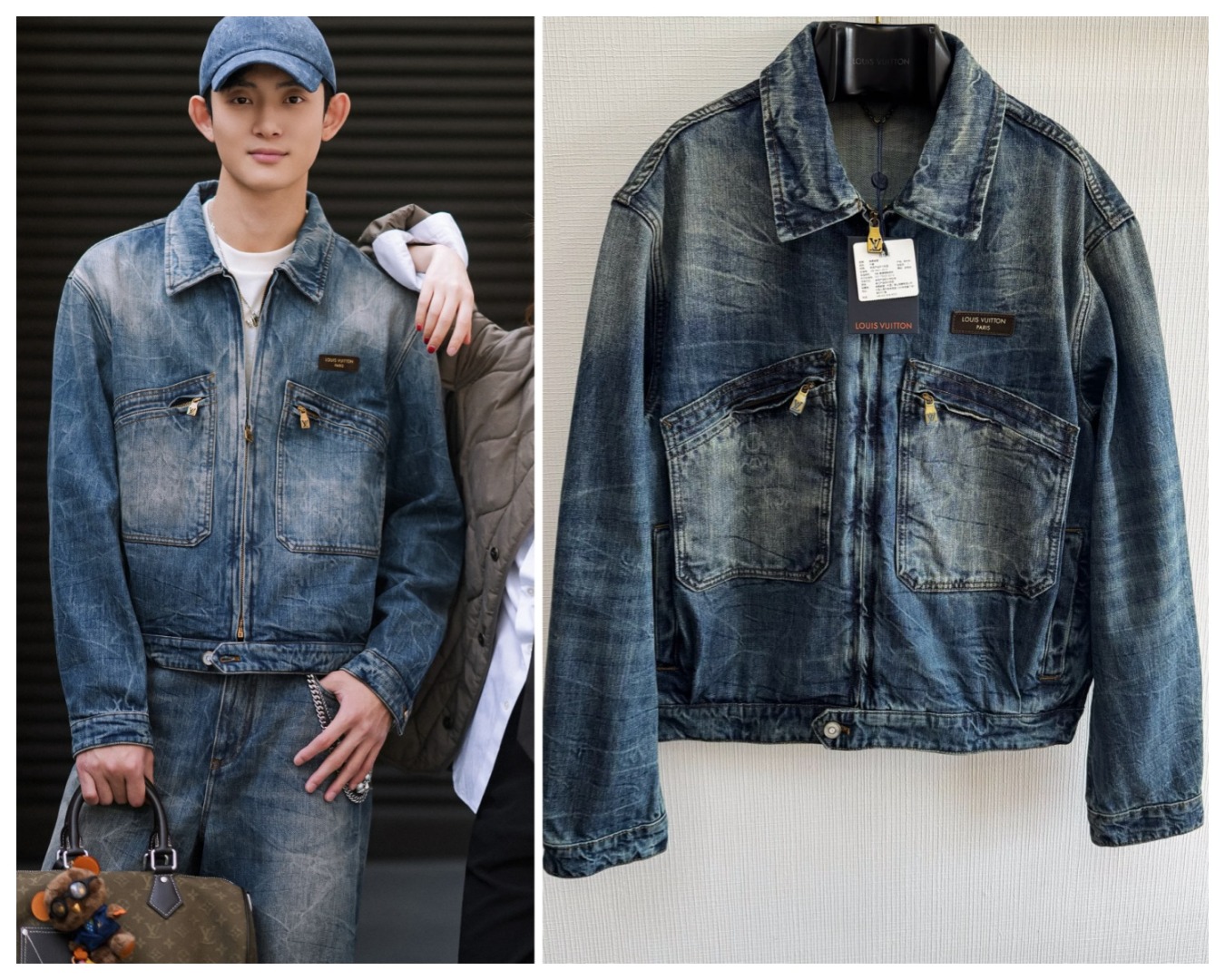 【頂級】LV  Washed Denim Zipped Waisted Jacket 牛仔外套