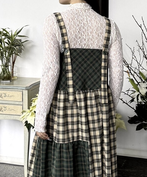 混搭格紋無袖連身裙 - 2026 流行穿搭  女士連身裙 春夏時尚穿搭 成人休閒 日常穿搭 易於配搭 日本直送   #JP-I-260019