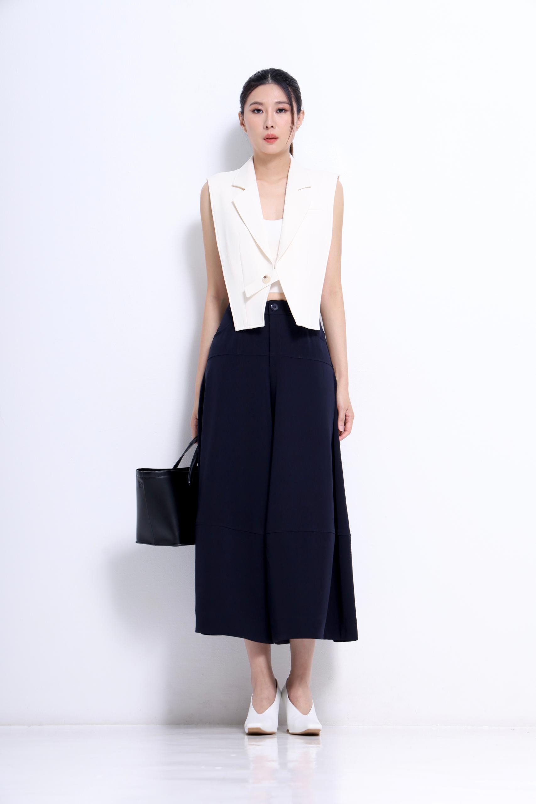 B3133 OPEN-SIDES UNEVEN SUIT VEST TOP