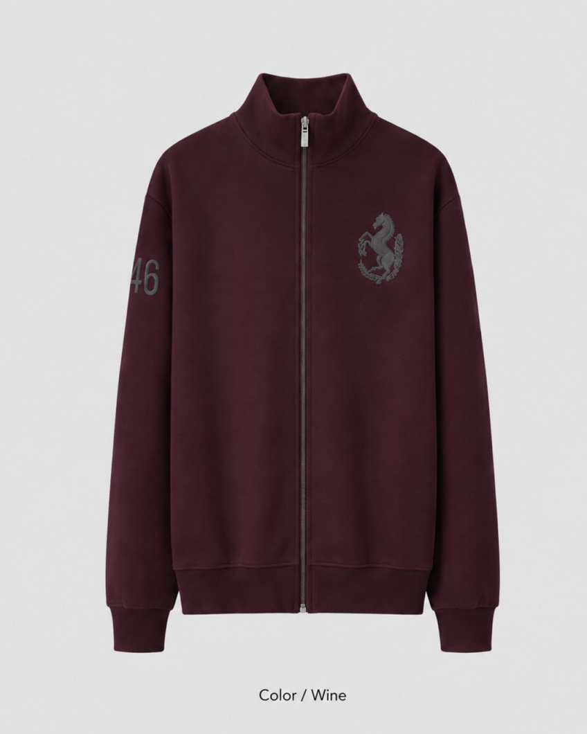 Graphic High-Neck Zip-Up